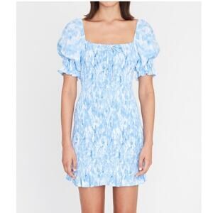 Faithful the Brand Magnolia tie dye roos tie-dye blue mini dress size xs